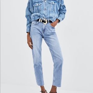 Zara hi-rise straight jeans